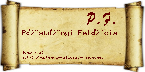Pöstényi Felícia névjegykártya